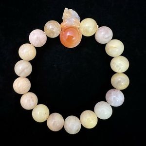 Natural Sunstone and Red Agate Gemstone Bracelet